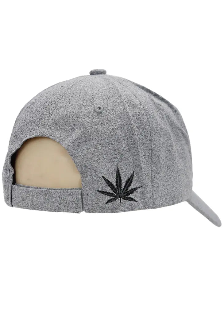 Gray Cannabis Leaf Logo Cap